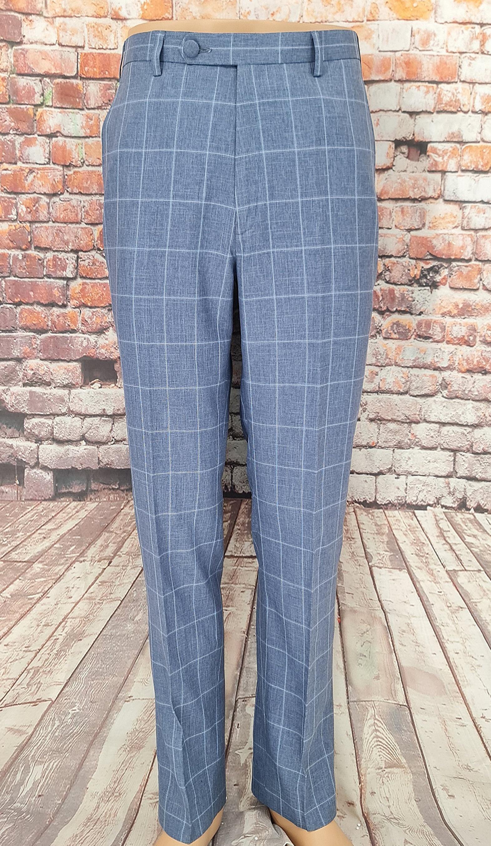 "Betts" Blue & White Double Breasted Check Suit