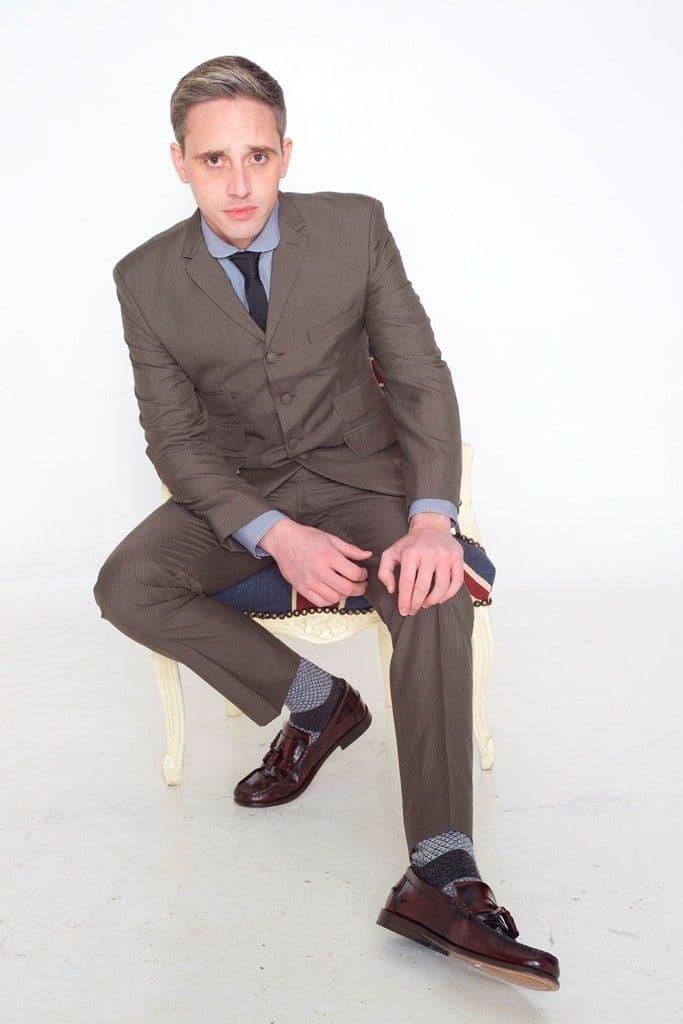 "BlueBeat" Brown & Black Dogtooth 3 Button Suit 44R Trs 36 Leg 30