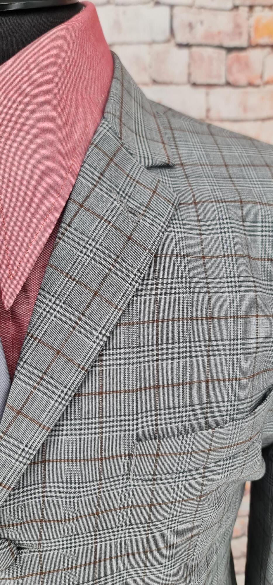 "Cailan" Brown Prince Of Wales Check Suit
