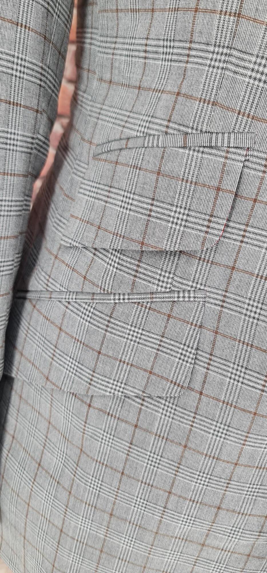 "Cailan" Brown Prince Of Wales Check Suit