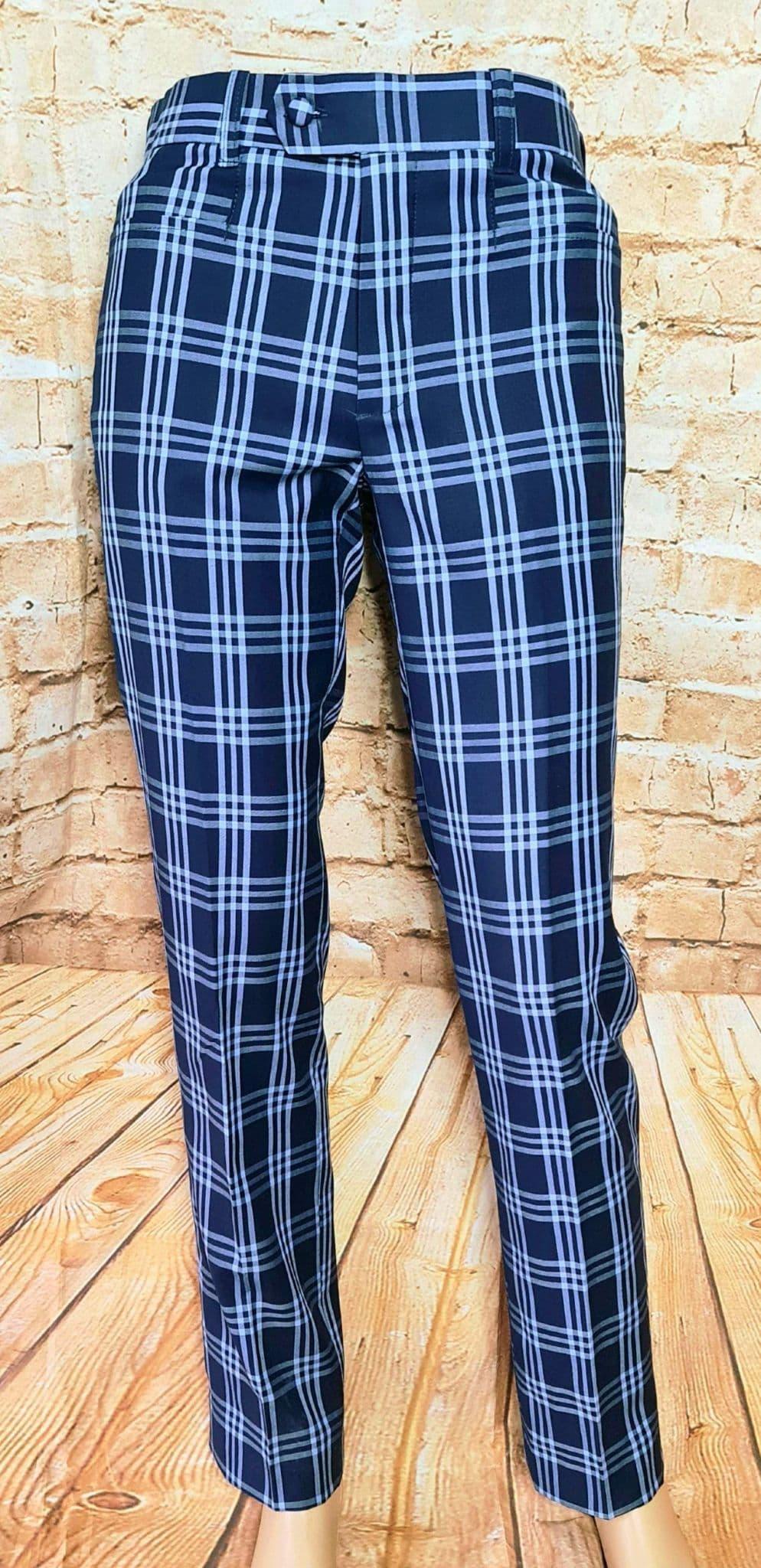 "Buckingham" Blue /Sky Blue Window Checked Trouser