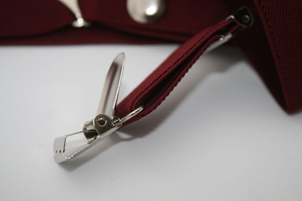 Burgundy Braces Slim With Clips