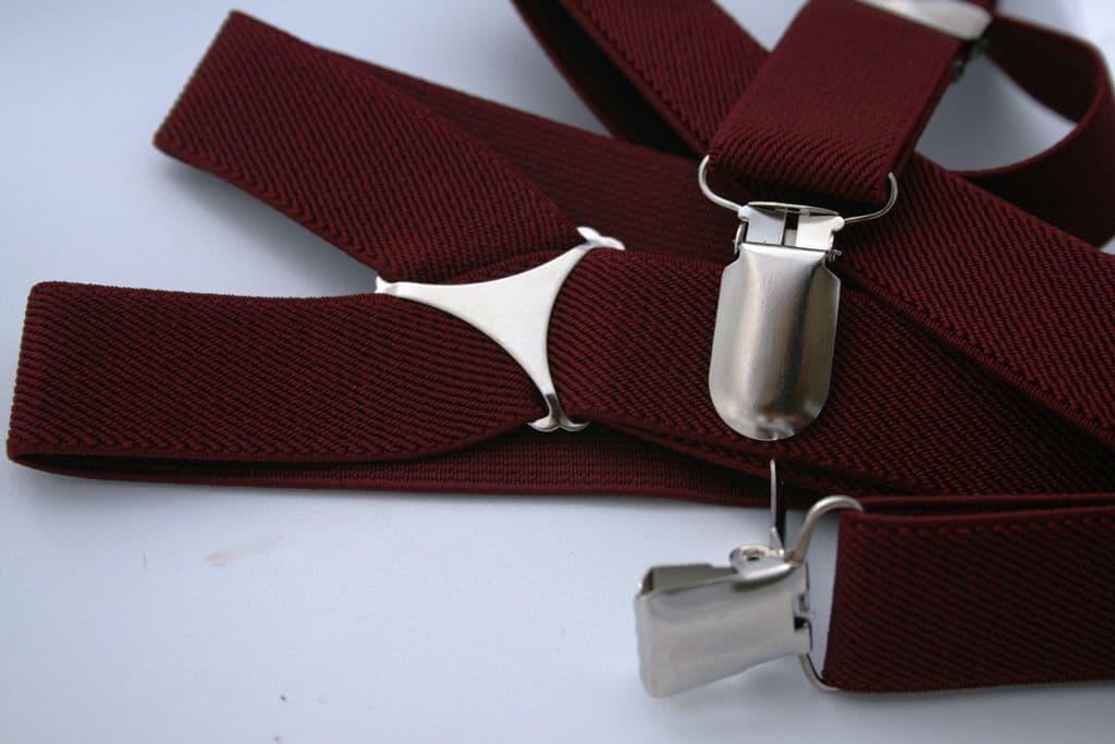 Burgundy Braces Slim With Clips