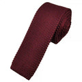 Burgundy Skinny Knitted Tie