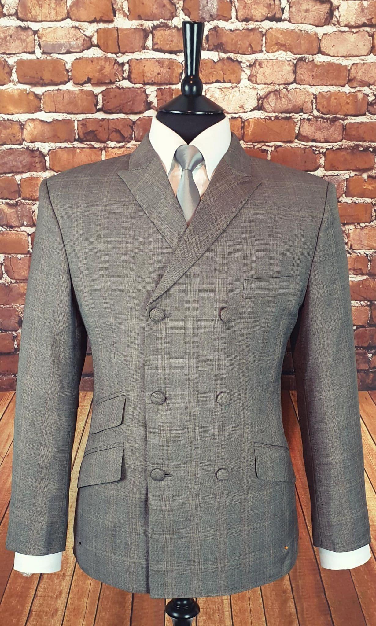 "Burt" Nutmeg Checked 8 button DB Suit