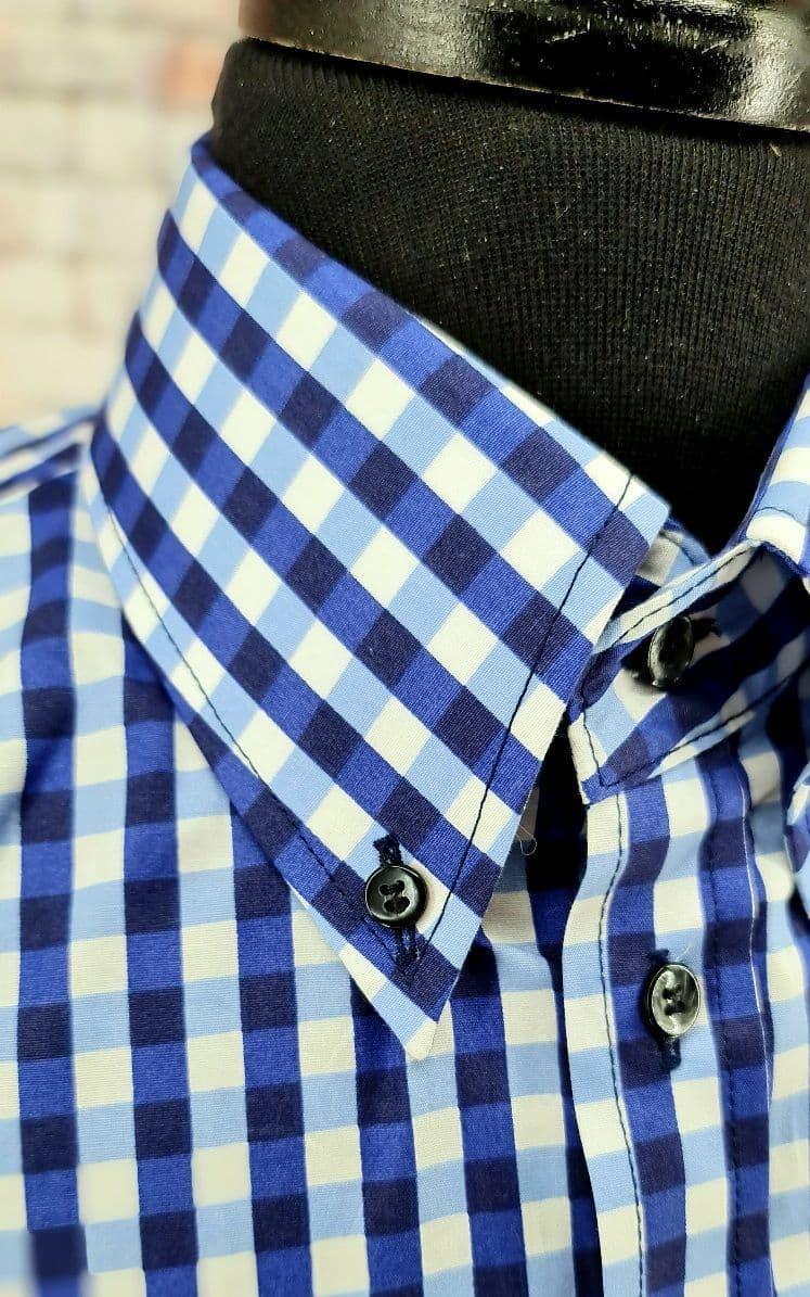 "Neville"  Black & White Gingham Check Shirt