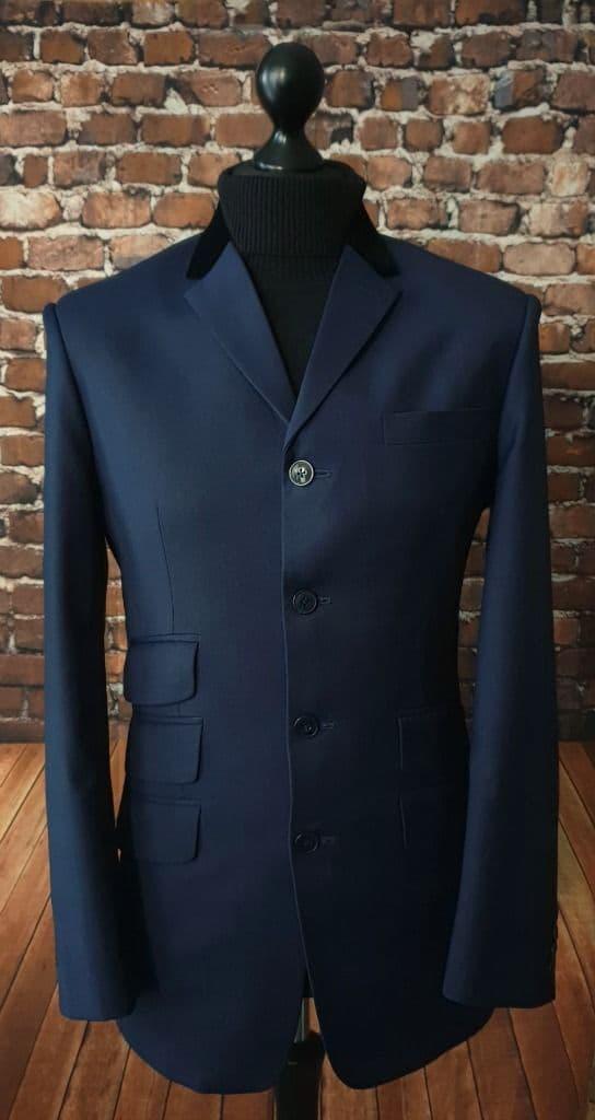 "Cavendish" Rich Navy Black Velvet Collared Suit