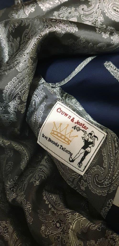 "Cavendish" Rich Navy Black Velvet Collared Suit