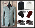 CONNOR STUNNING 100% WOOL POW CHERRY RED VELVET COLLAR 3 BUTTON SUIT PACKAGE