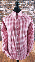 "Crown" Red Gingham Spear Point Collar Shirt