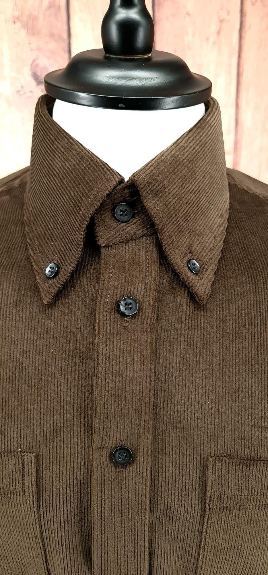 "Danny" Choc Brown Button Down Shirt