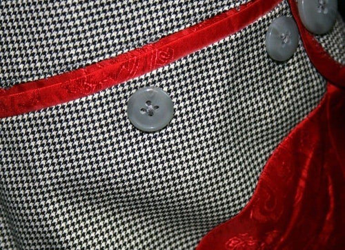 "Dave Clarke 5" Dogtooth 4 Button Suit With Velvet Collar