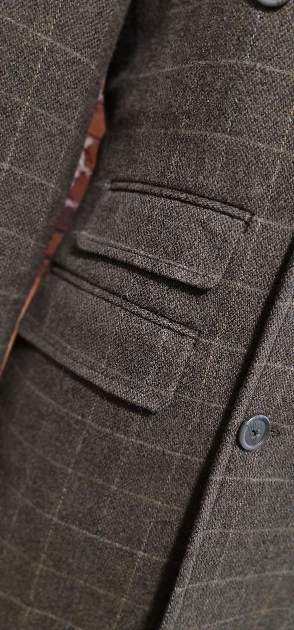 "Dickenson" Modclothin Grey Brown 3/4 Length Overcoat