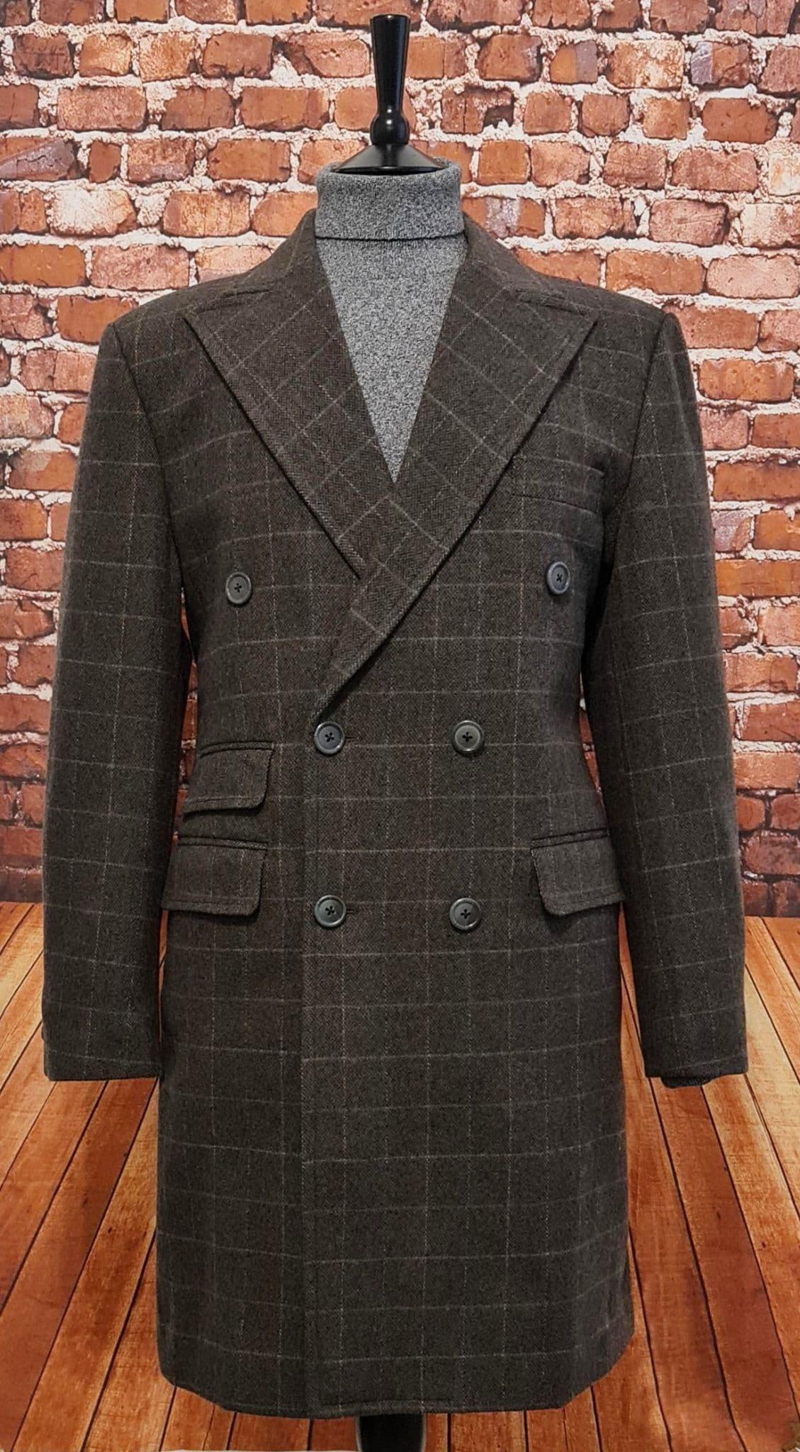 "Dickenson" Modclothin Grey Brown 3/4 Length Overcoat