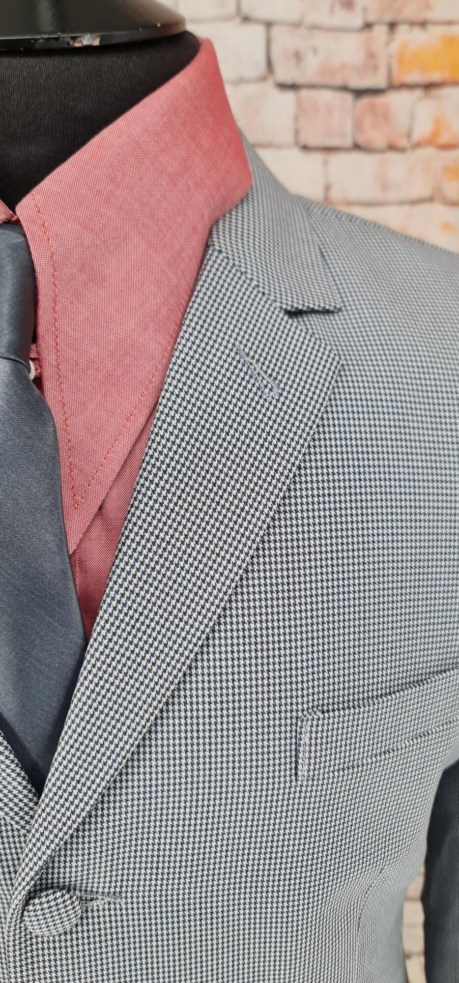 "Rudie"Black & White Dogtooth Check Suit