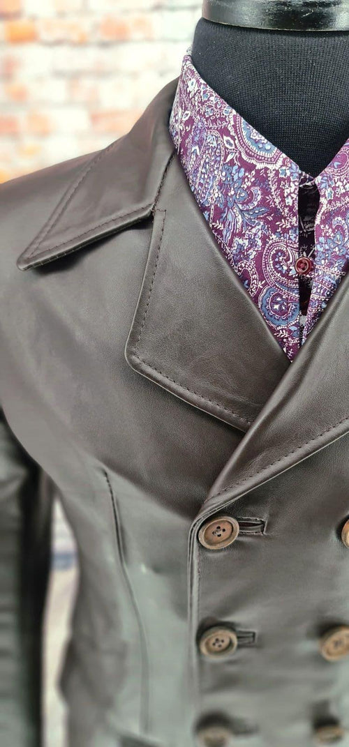 "Doyle" Leather 8 Button Double Breasted Jacket