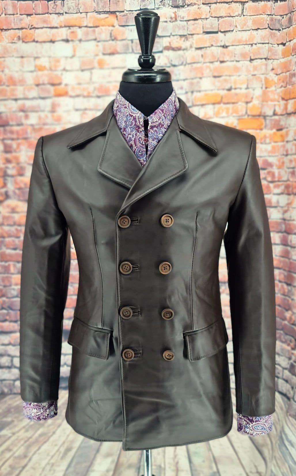 "Doyle" Leather 8 Button Double Breasted Jacket