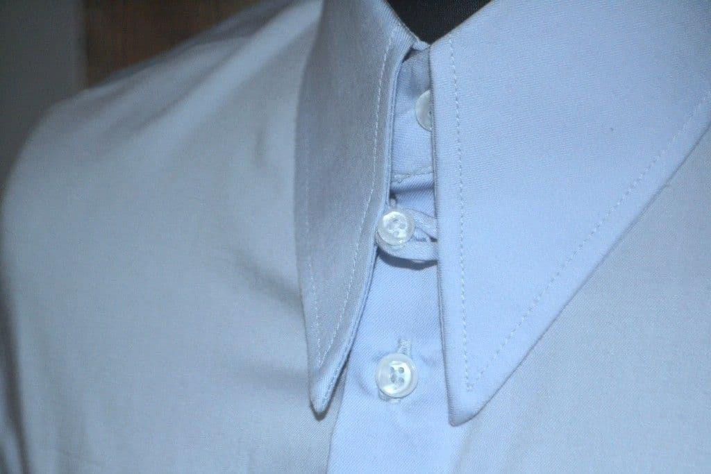 "Drew"Pale Blue Spearpoint & Tab Collar Shirt