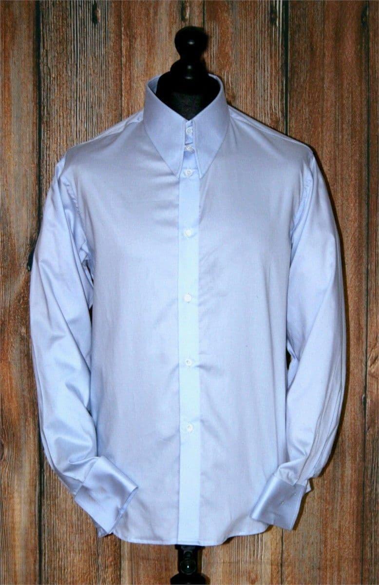 "Drew"Pale Blue Spearpoint & Tab Collar Shirt