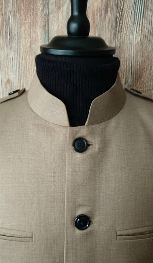 "Duncan" Taupe 60s Inspired Dress Jacket