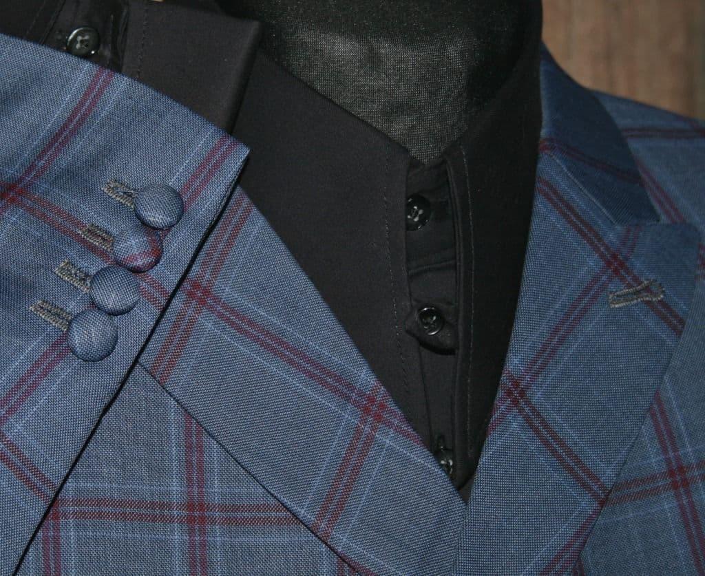 "Durrant" Eight Double Button Blue & Red Check Suit