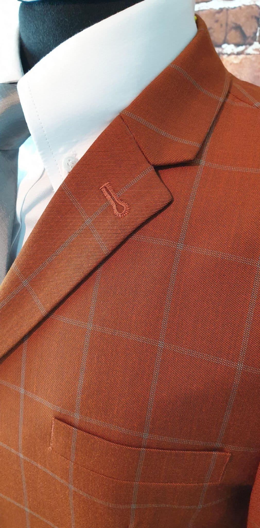 "Eddie" Stunning Rust Checked Suit