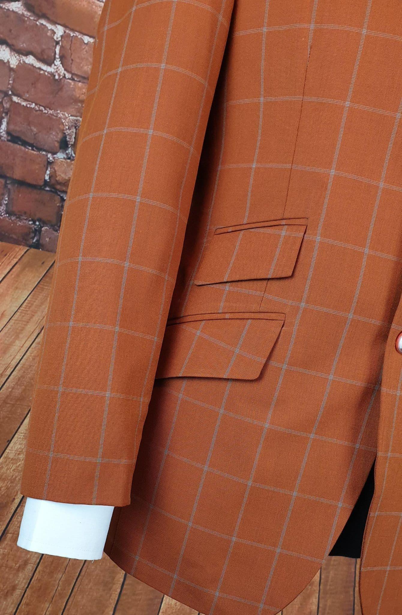 "Eddie" Stunning Rust Checked Suit