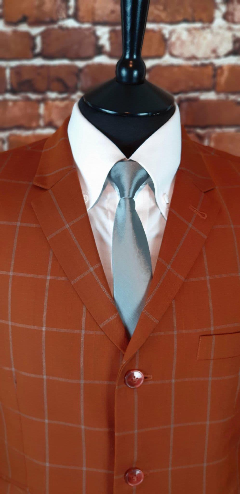 "Eddie" Stunning Rust Checked Suit