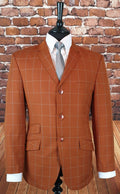 "Eddie" Stunning Rust Checked Suit