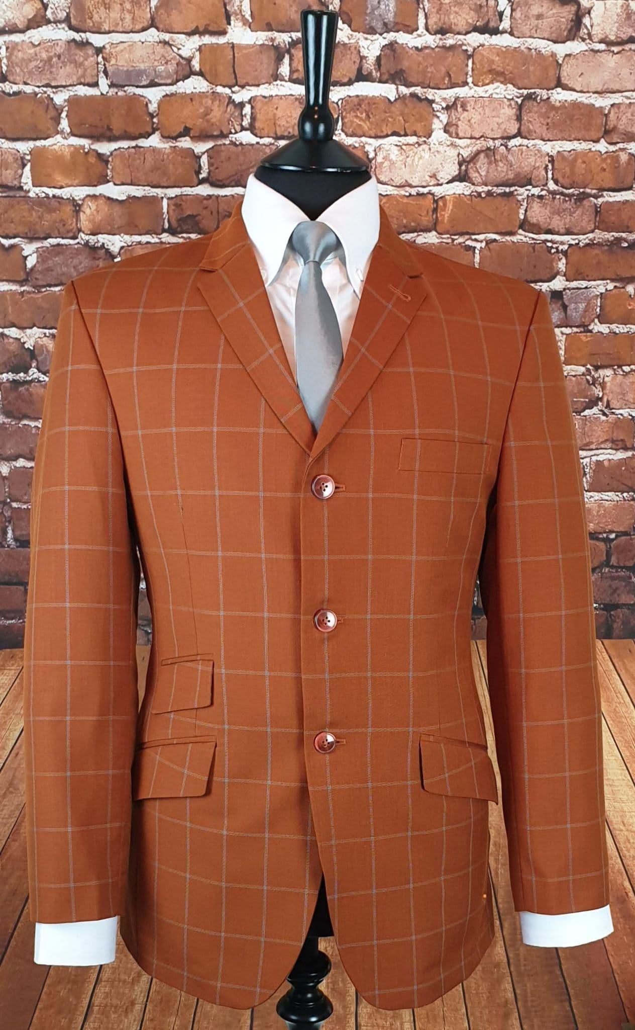 "Eddie" Stunning Rust Checked Suit