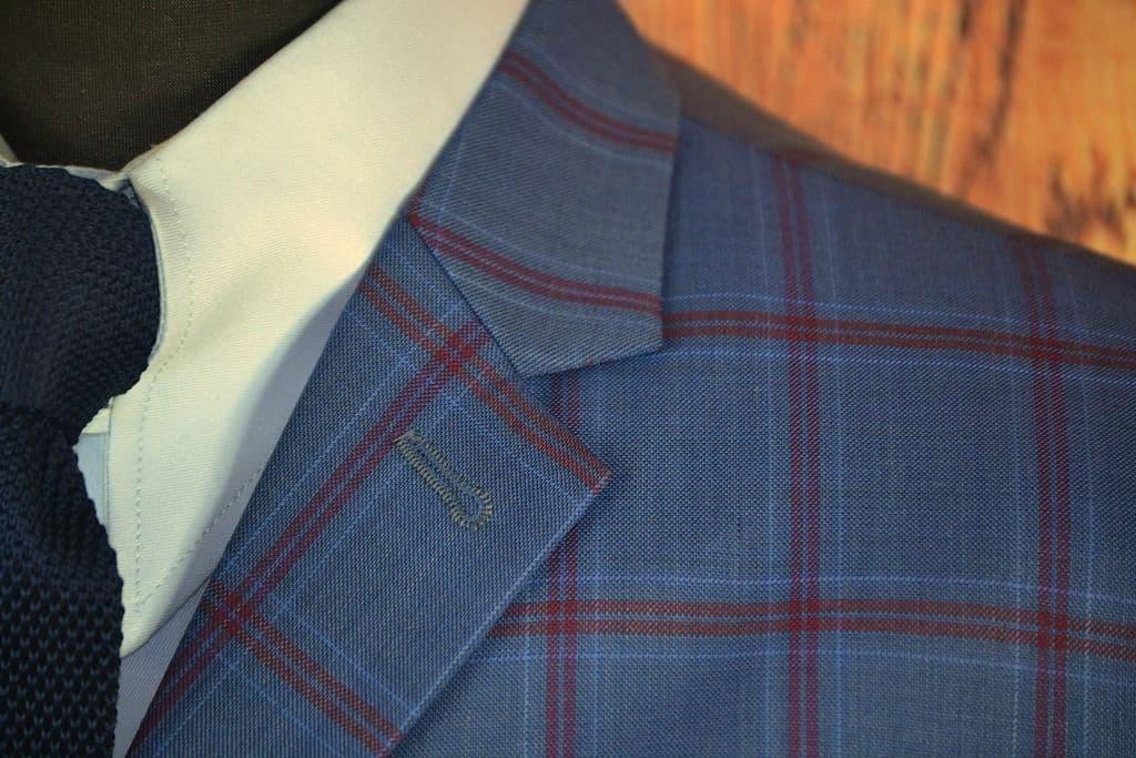 "Edmund" Three Button Blue & Red Check Suit