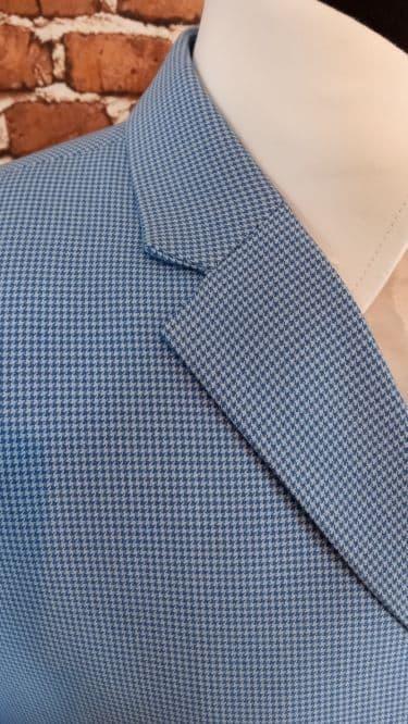 "Eric" Sky Blue & White Puppy Tooth Suit