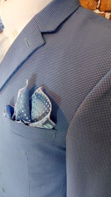 "Eric" Sky Blue & White Puppy Tooth Suit