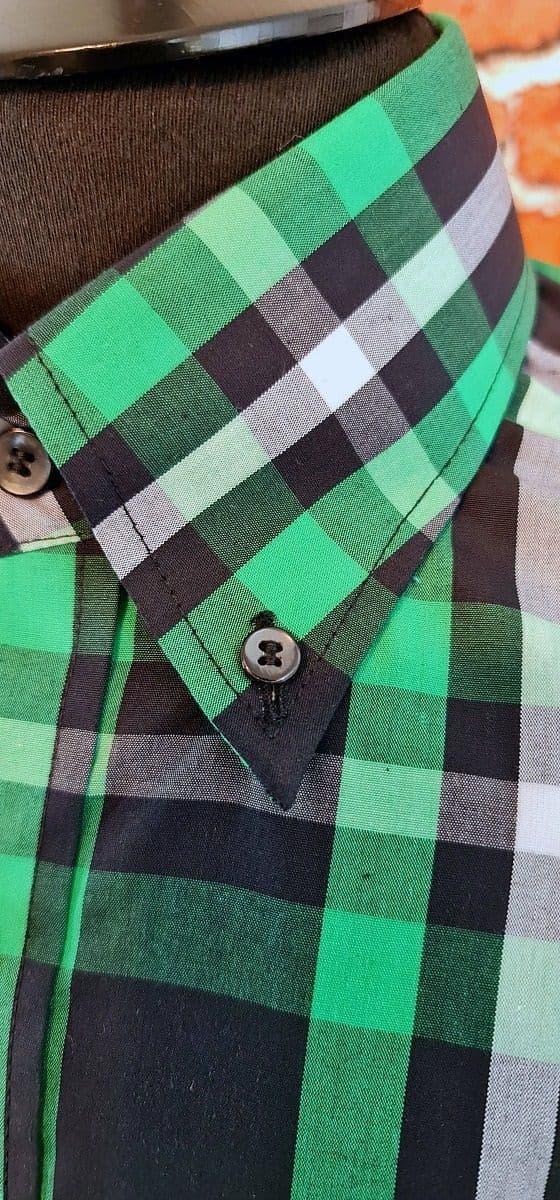 "Everall" Green & Black Check Short Sleeve Shirt