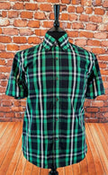 "Everall" Green & Black Check Short Sleeve Shirt