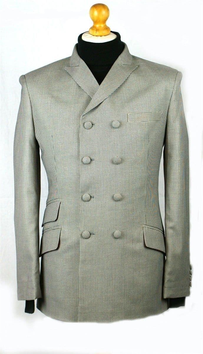 "Farlowe" 8 Double Breasted Black & White Dogtooth Suit