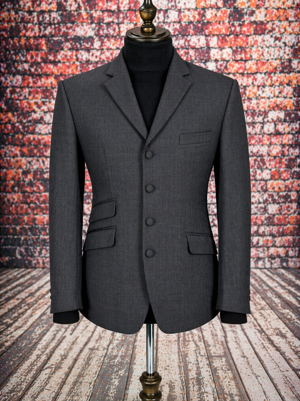 Terence - Stylish Four Button Charcoal Suit