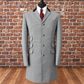 Jepson - Velvet Collared Black & White Dogtooth 3/4 Length Coat