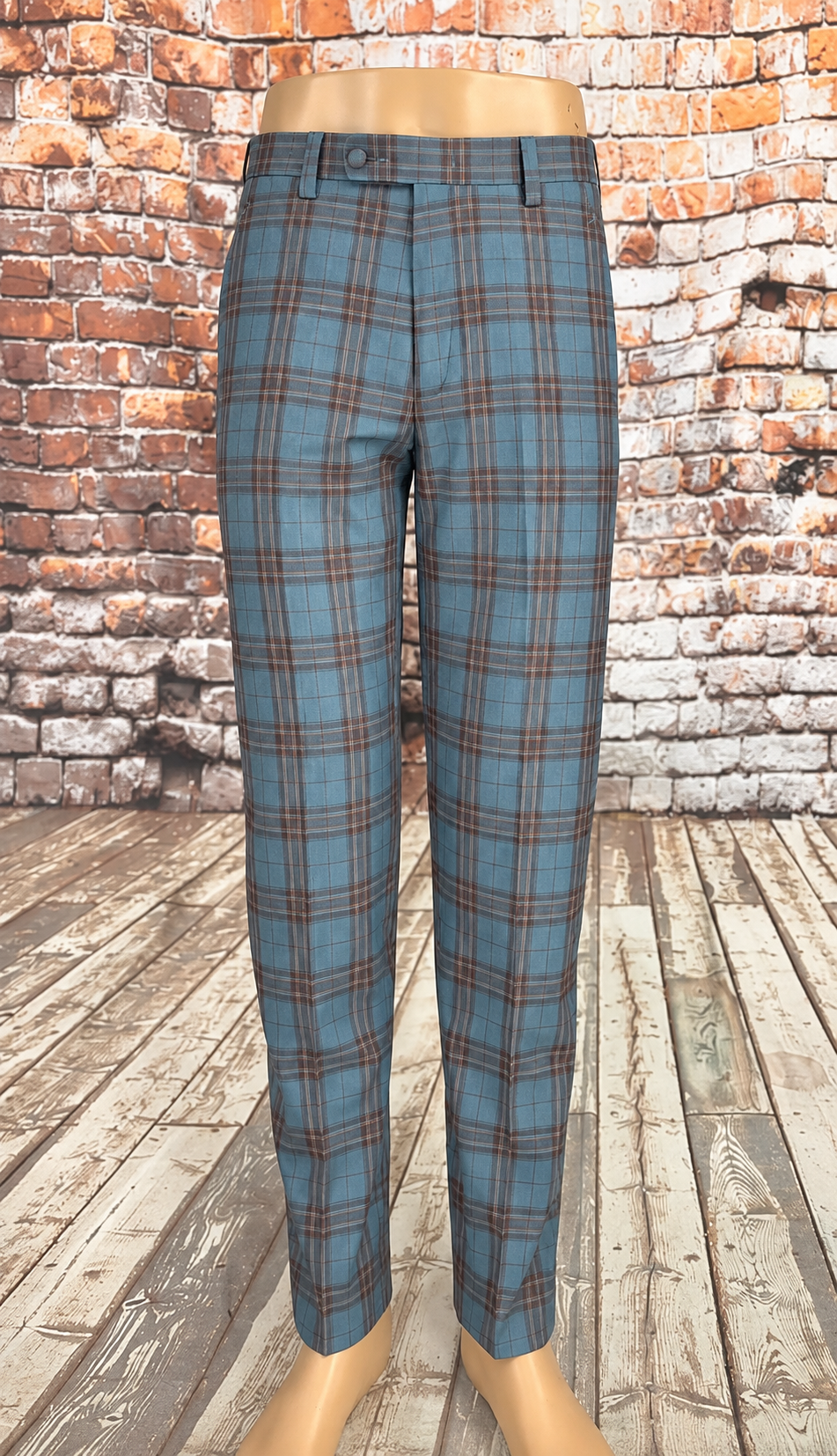 Holborn - Teal & Brown Check Suit