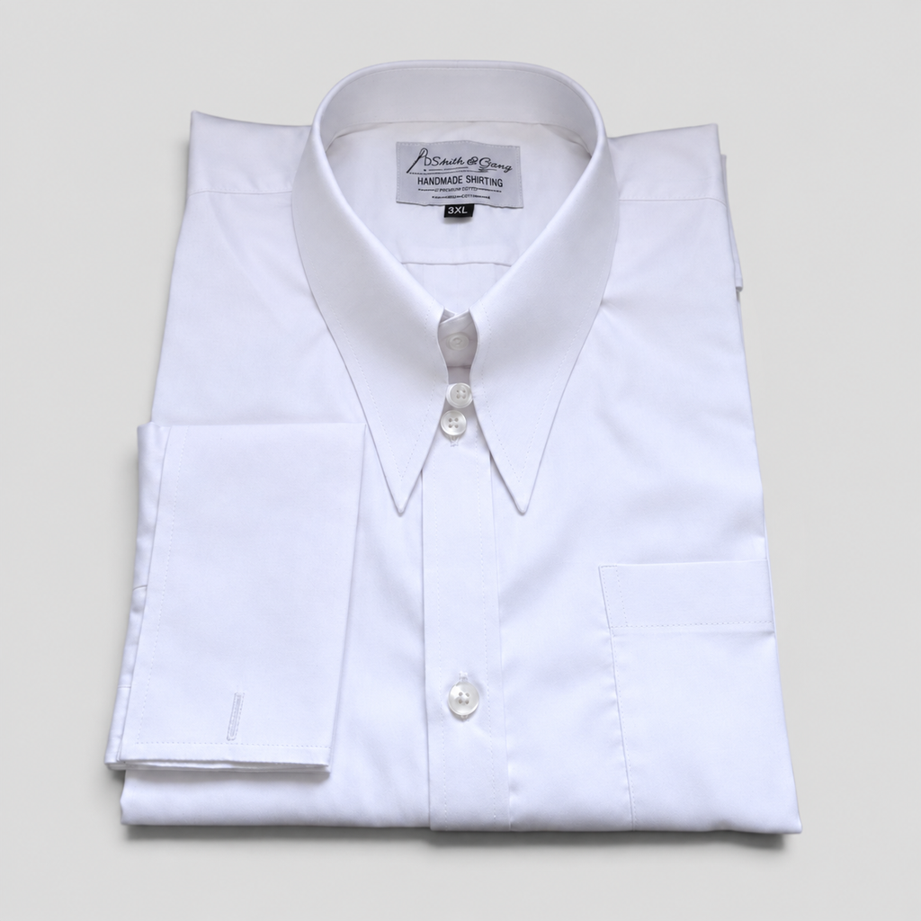 Linden - White Cotton Spearpoint & Tab Collar Shirt