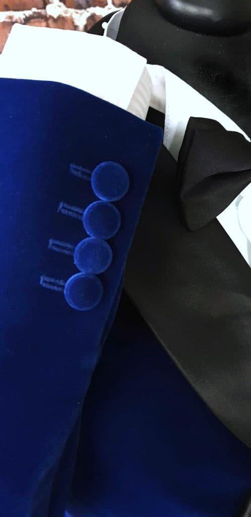 "George" Sapphire Double Breasted Velvet Dinner Jacket