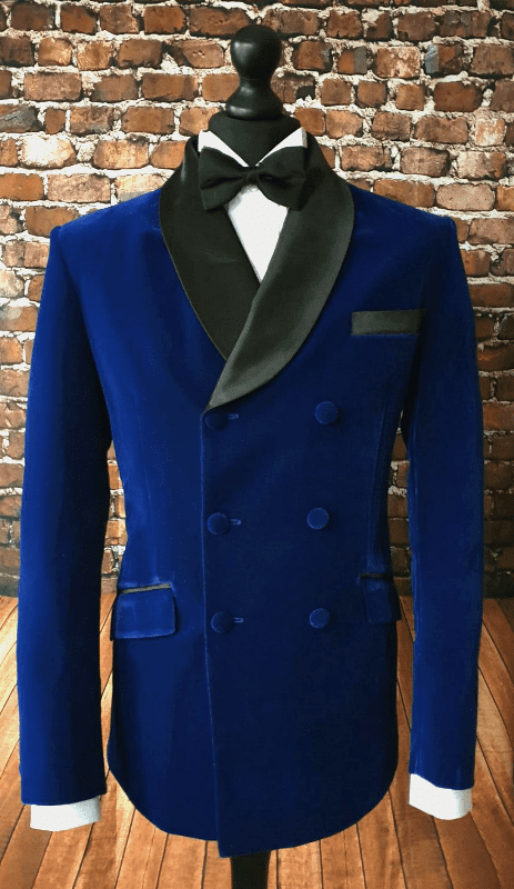 "George" Sapphire Double Breasted Velvet Dinner Jacket