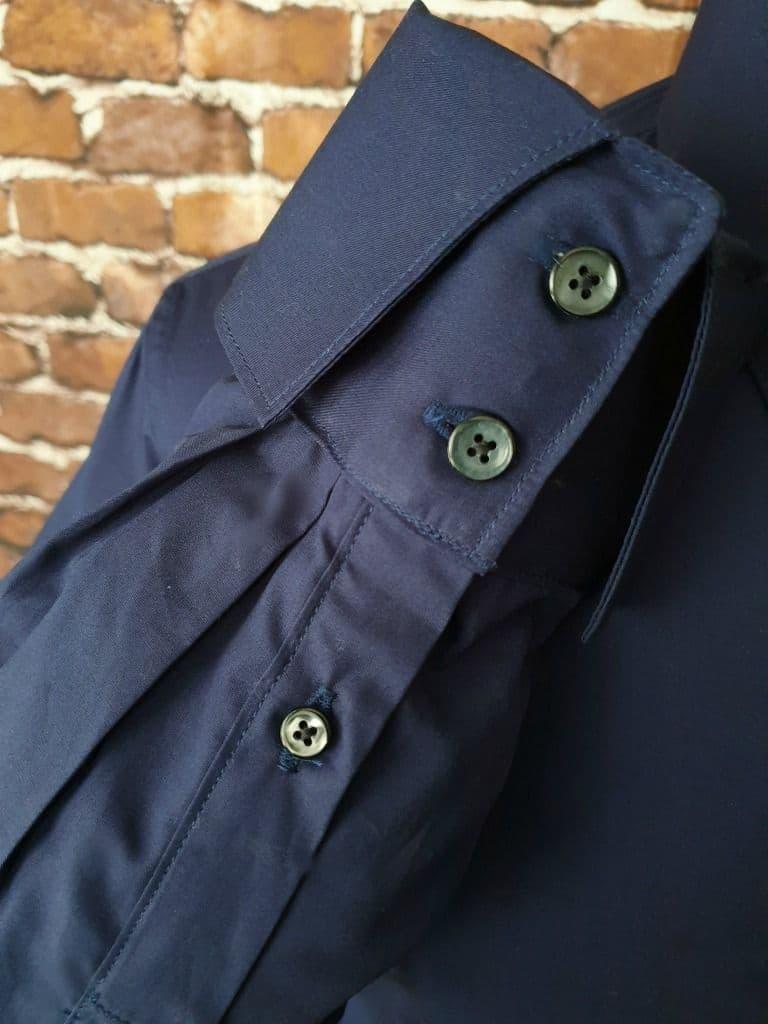 "Gerald" Navy Spearpoint  & Tab Collar Shirt