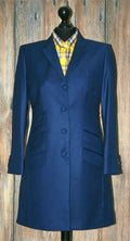 "GERALDINE" RICH BLUE 3/4 LENGTH 100% WOOL WOMENS SUIT