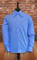 "Glynn" Periwinkle 70s Beagle Collar Shirt