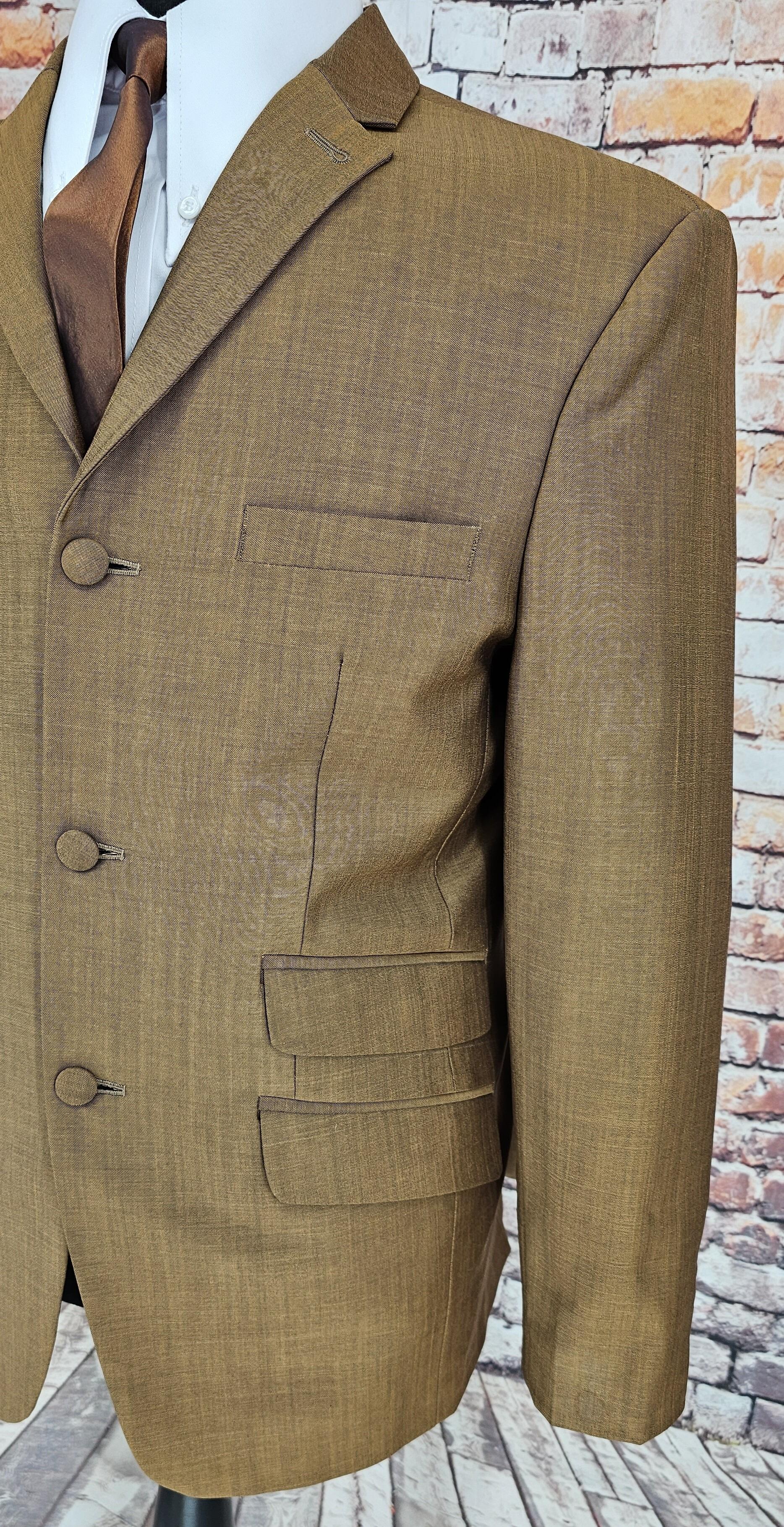 "Elroy" Rust & Black 100% Soft Wool Two Tone Suit