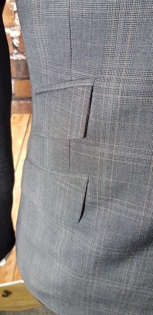"Gray" Grey & Red Check Three Button Suit