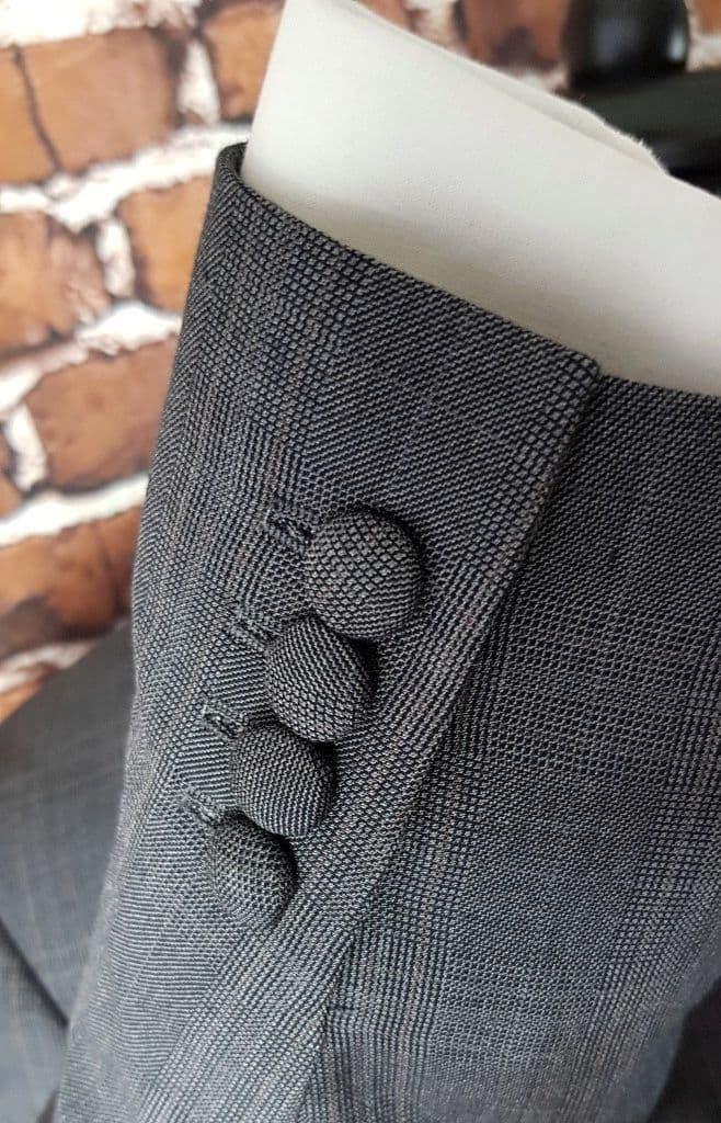 "Gray" Grey & Red Check Three Button Suit