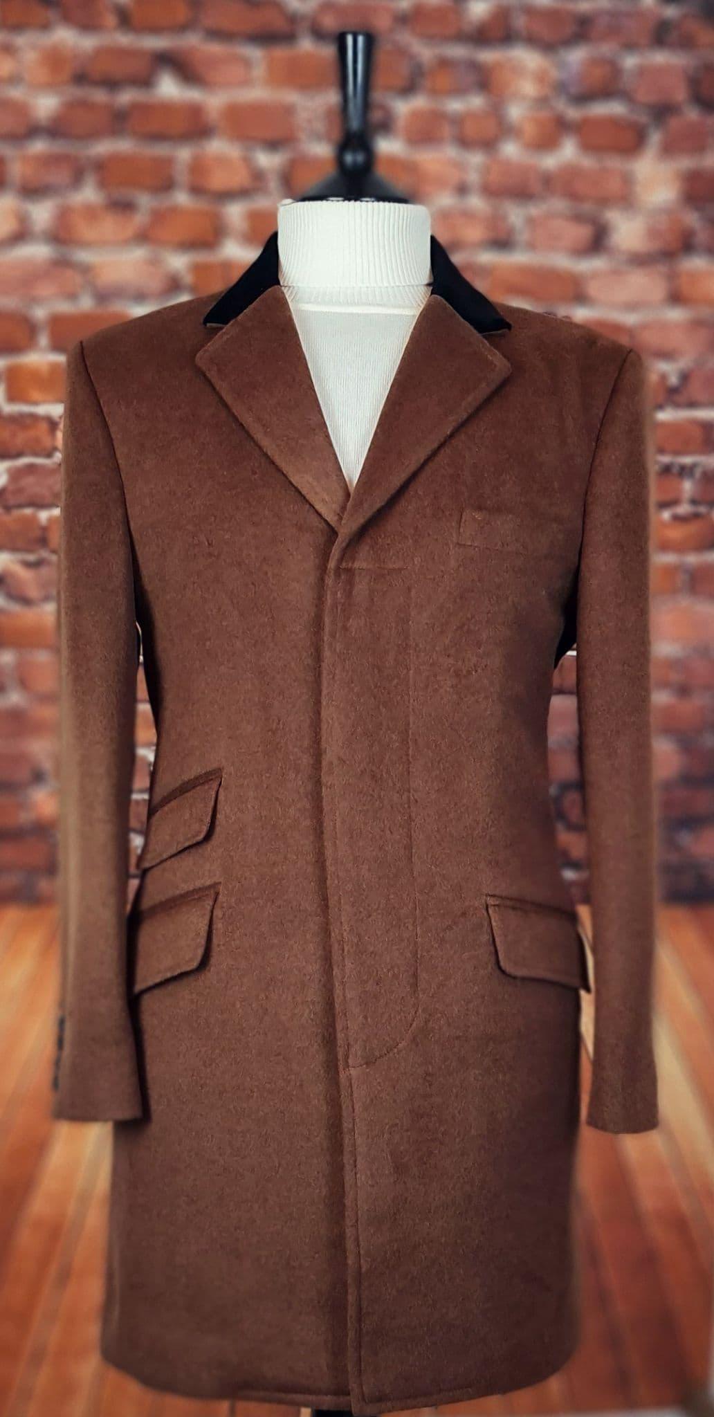 "Grayson" 100% Wool Conker Overcoat