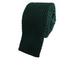Green Skinny Knitted Tie Narrow Slim Woven